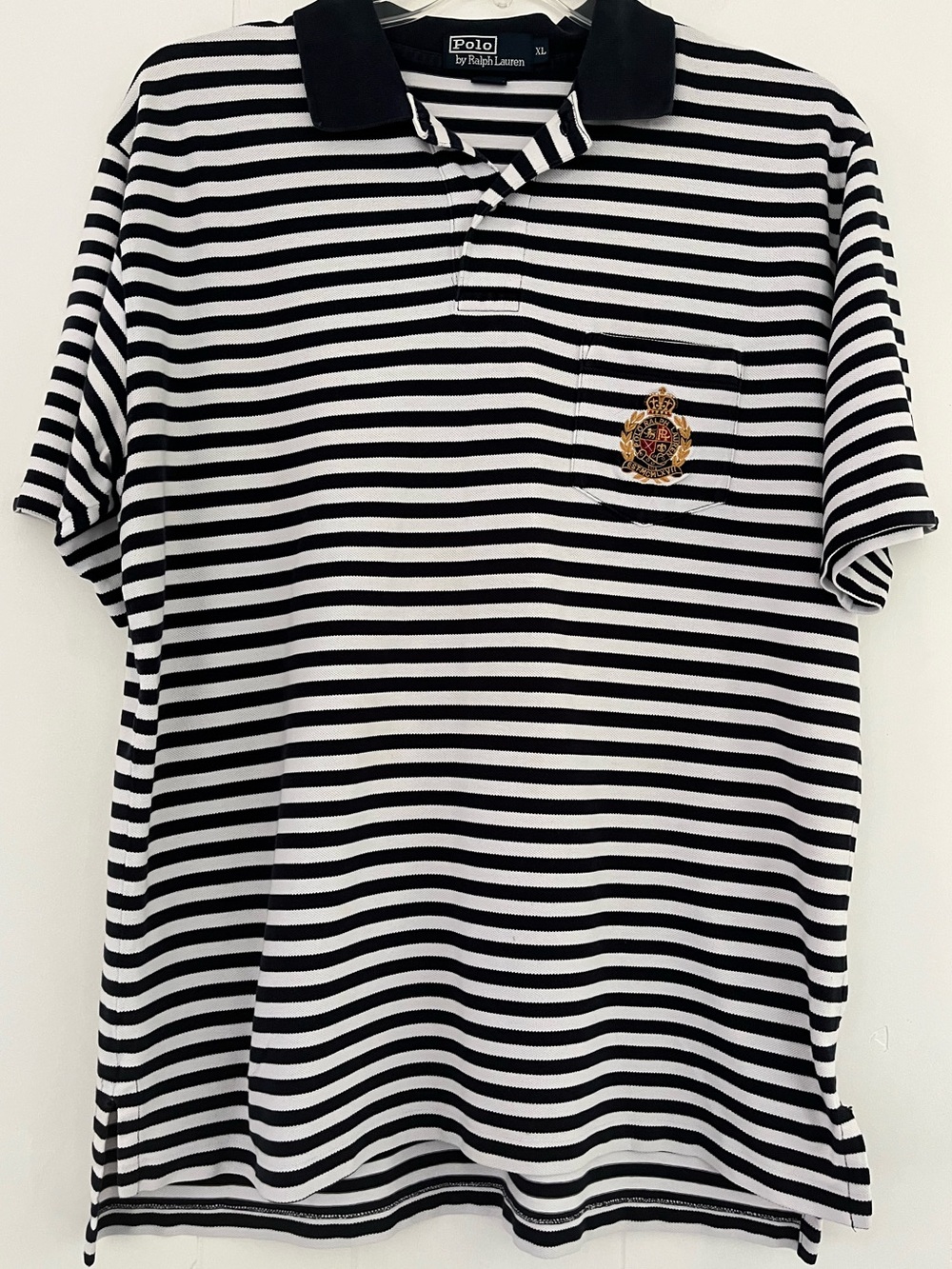 Polo Ralph Lauren Navy & White Pique Crest Pocket Polo Shirt XL